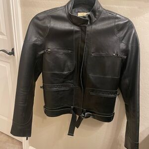 Max Studio Black Leather Women's Jacket